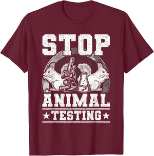 Stop animal testing animal lovers T-Shirt - T-Shirt | Maroon