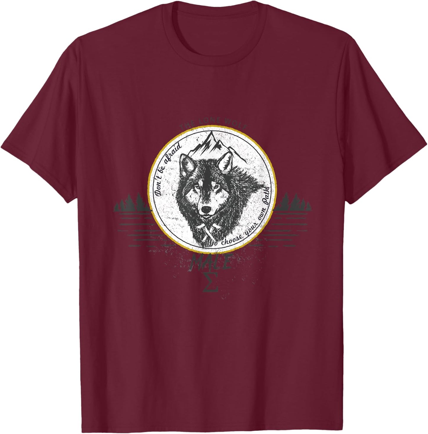Sigma male | The Lone Wolf T-Shirt - T-Shirt | Maroon