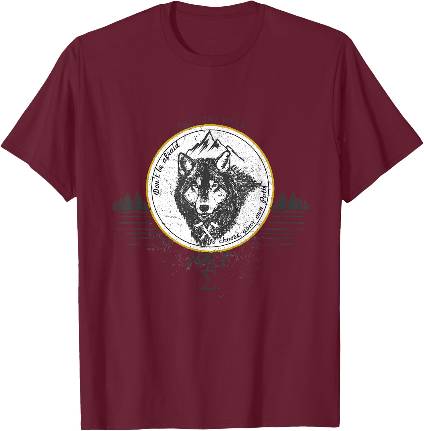 Sigma male | The Lone Wolf T-Shirt - T-Shirt | Maroon