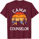 Camp Counselor Retro Summer Director Camper Staff Camping T-Shirt - T-Shirt | Maroon