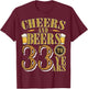 Cheers & Beers to My 33 Years Funny 33rd Birthday Gift T-Shirt - T-Shirt | Maroon