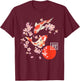 Cherry Blossom Koi Carp Fish Japanese Sakura Graphic Art T-Shirt - T-Shirt | Maroon