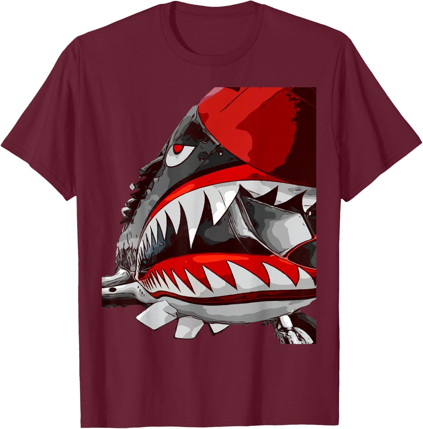 American WW2 Planes P-40 Warhawk T-Shirt - T-Shirt | Maroon