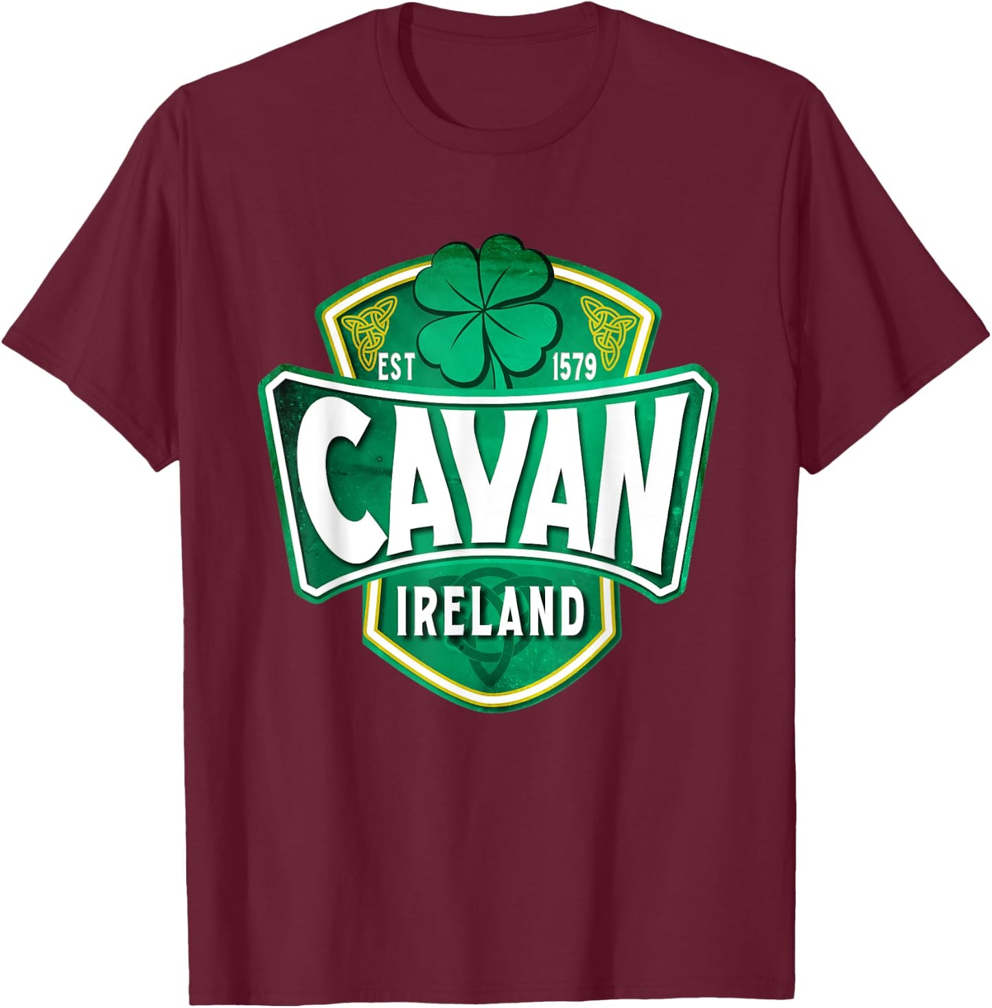 County Cavan Ireland Irish Gaelic Football Hurling Badge T-Shirt - T-Shirt | Maroon