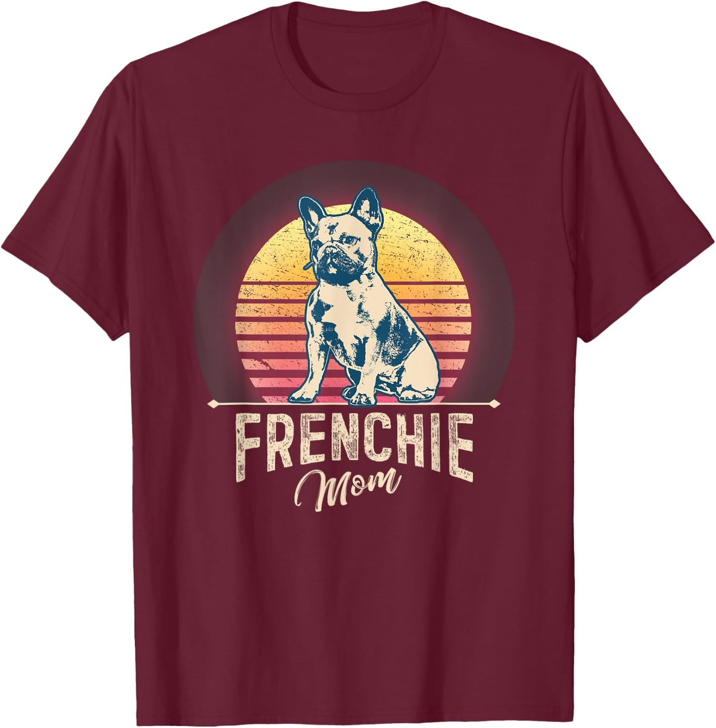 French Bulldog Frenchie Dog T-Shirt - T-Shirt | Maroon