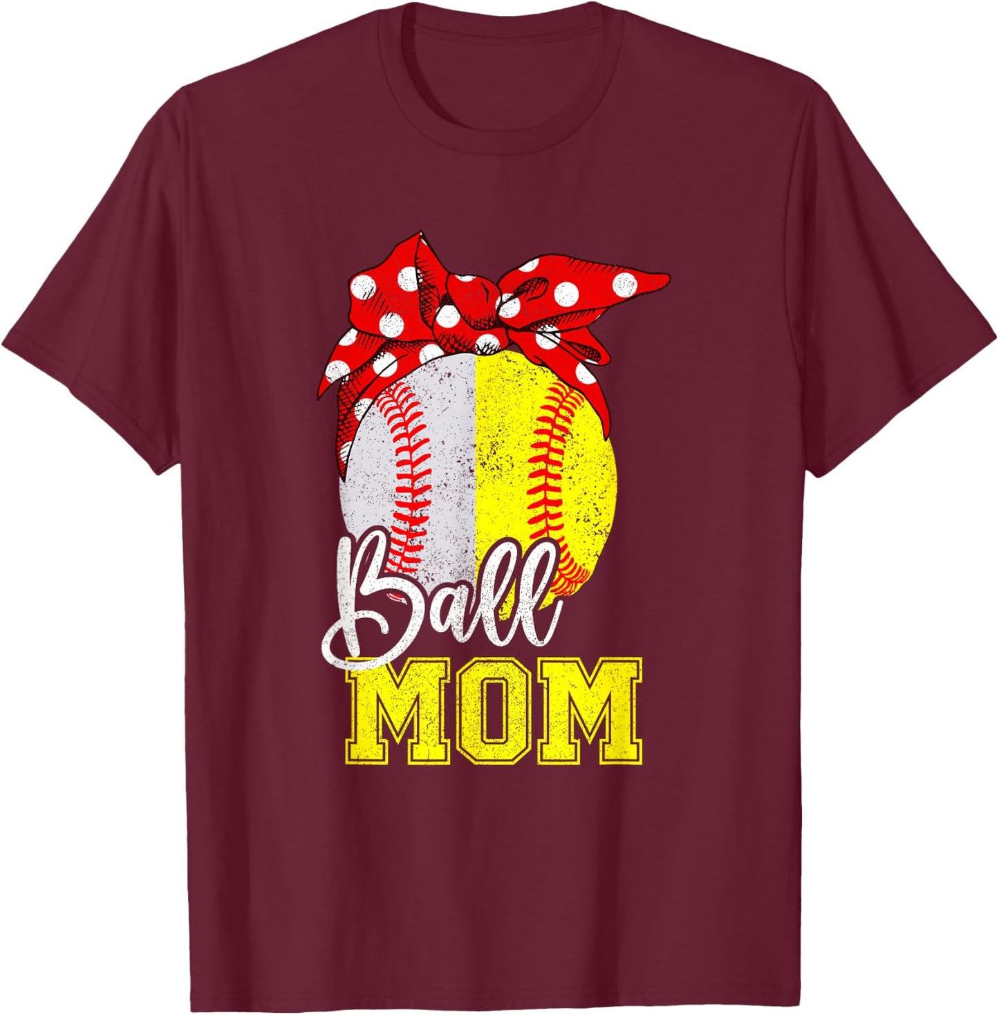 Tball mom shirt - Mother's Day Baseball Softball Mom T-Shirt - T-Shirt | Maroon
