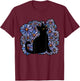 Black Cats Flower Garden T-Shirt - T-Shirt | Maroon