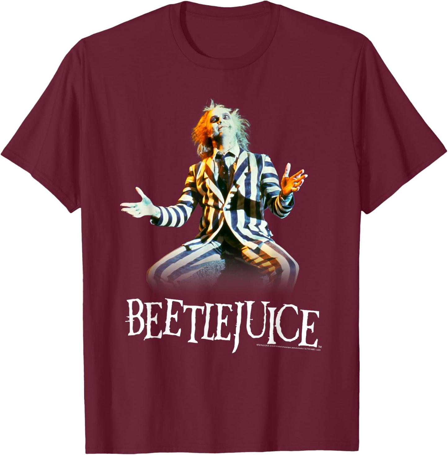 Beetlejuice Sitting Beetlejuice Portrait Movie T-Shirt - T-Shirt | Maroon