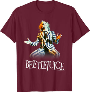 Beetlejuice Sitting Beetlejuice Portrait Movie T-Shirt - T-Shirt | Maroon