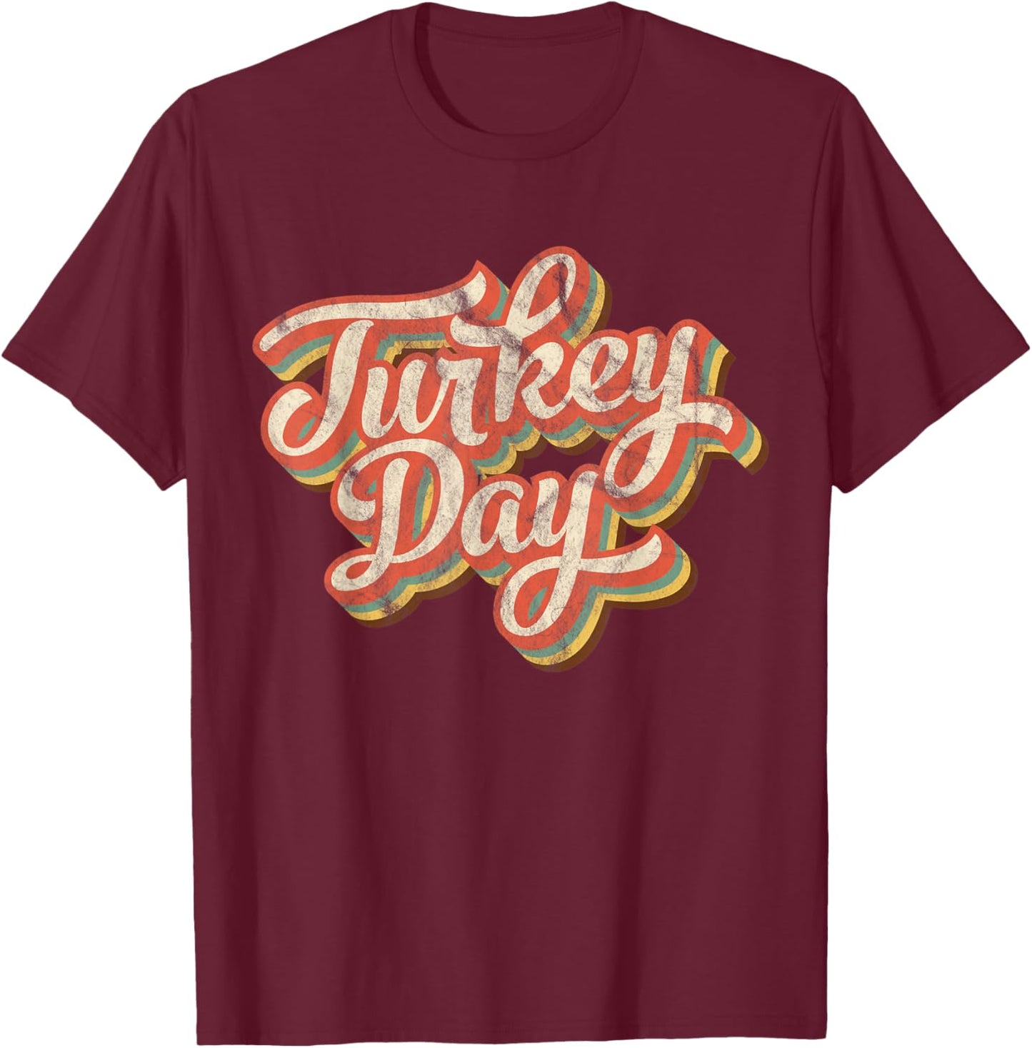Vintage Thanksgiving Gift Turkey Leg Day Costume Piligrim T-Shirt - T-Shirt | Maroon