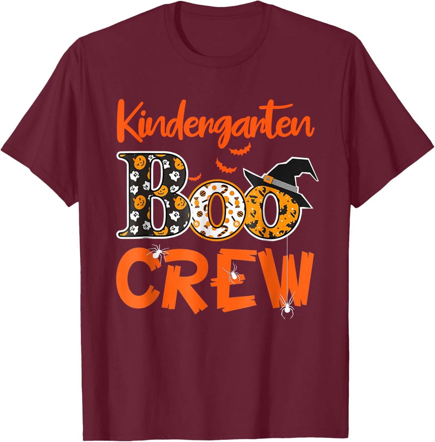 Kindergarten Boo Crew Teachers Students Halloween Costume Women T-Shirt - T-Shirt | Maroon