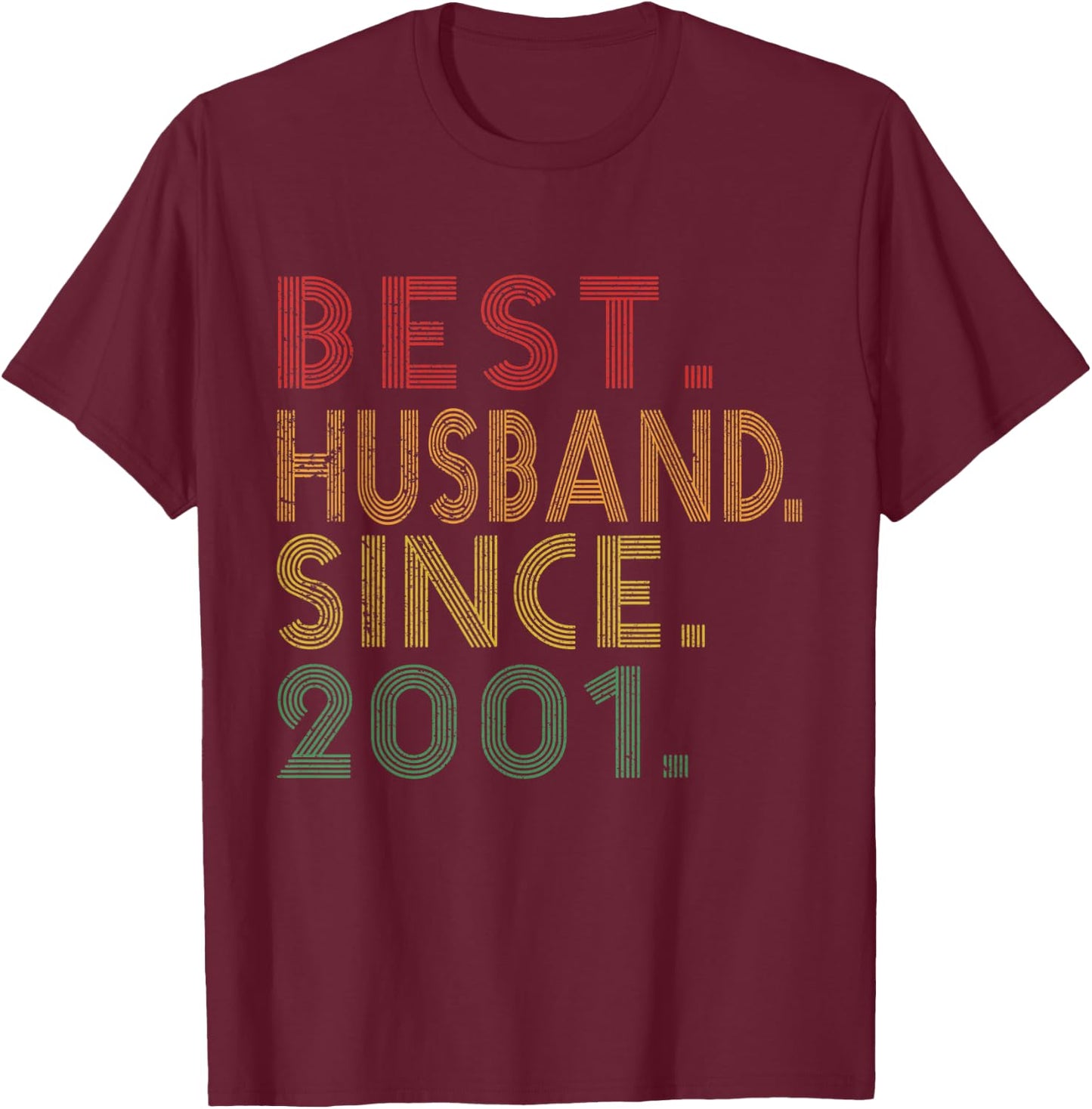 Best Husband Since 2001 Funny 19th Wedding Anniversary Gifts T-Shirt - T-Shirt | Maroon
