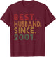 Best Husband Since 2001 Funny 19th Wedding Anniversary Gifts T-Shirt - T-Shirt | Maroon