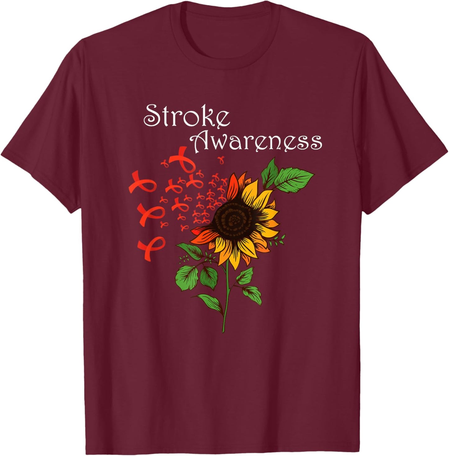Stroke Awareness Stroke Survivor Stroke design T-Shirt - T-Shirt | Maroon