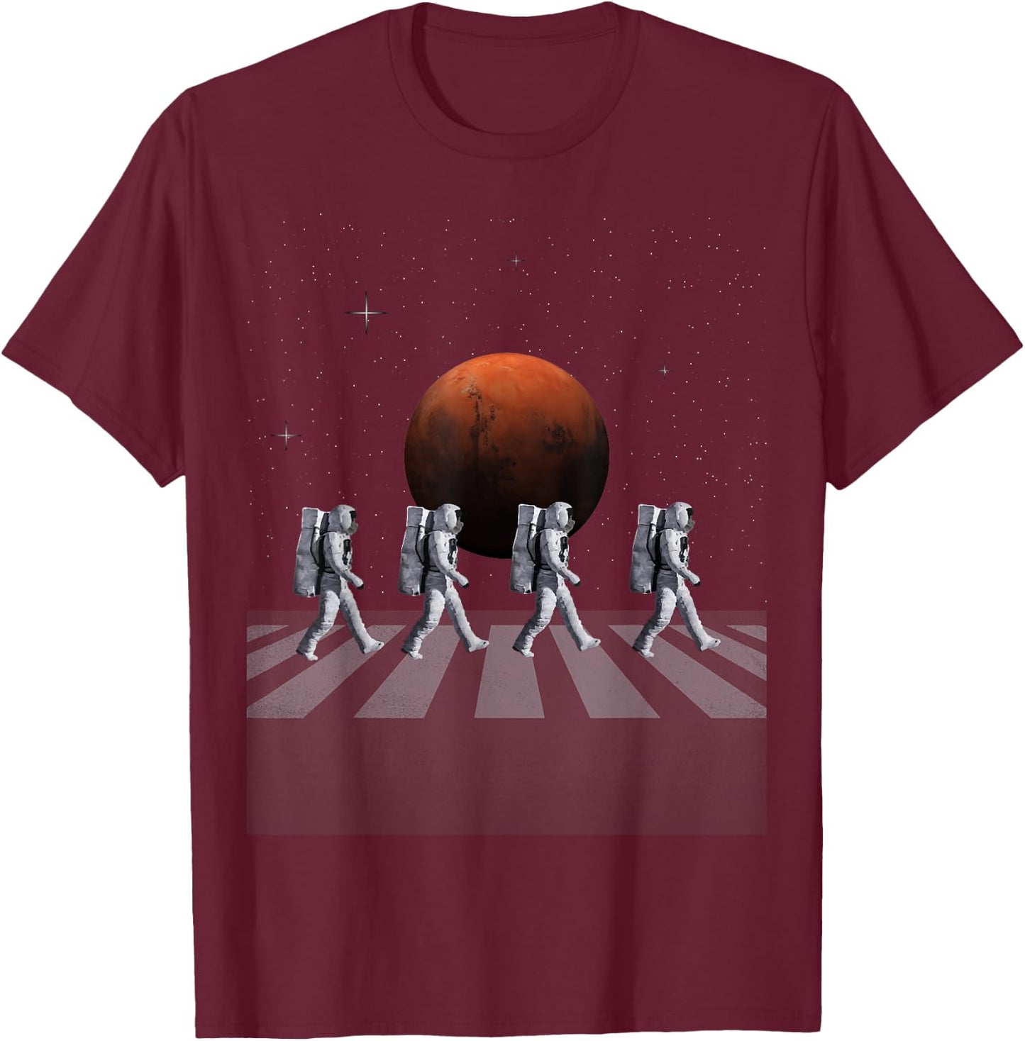 Astronauts in Walking in Space Occupy Mars T-Shirt - T-Shirt | Maroon