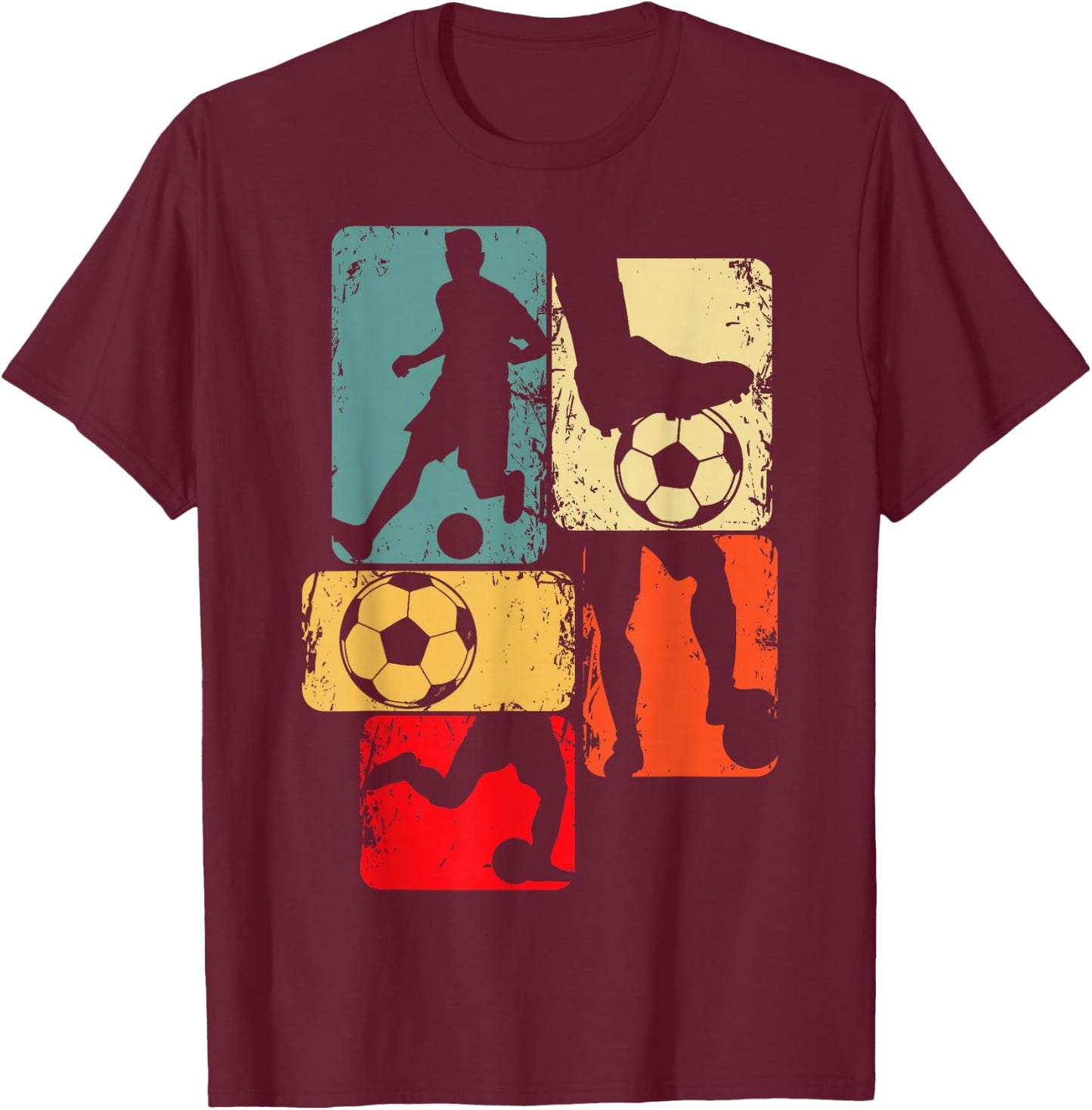 Soccer Player Boys Kids Youth Men T-Shirt - T-Shirt | Maroon