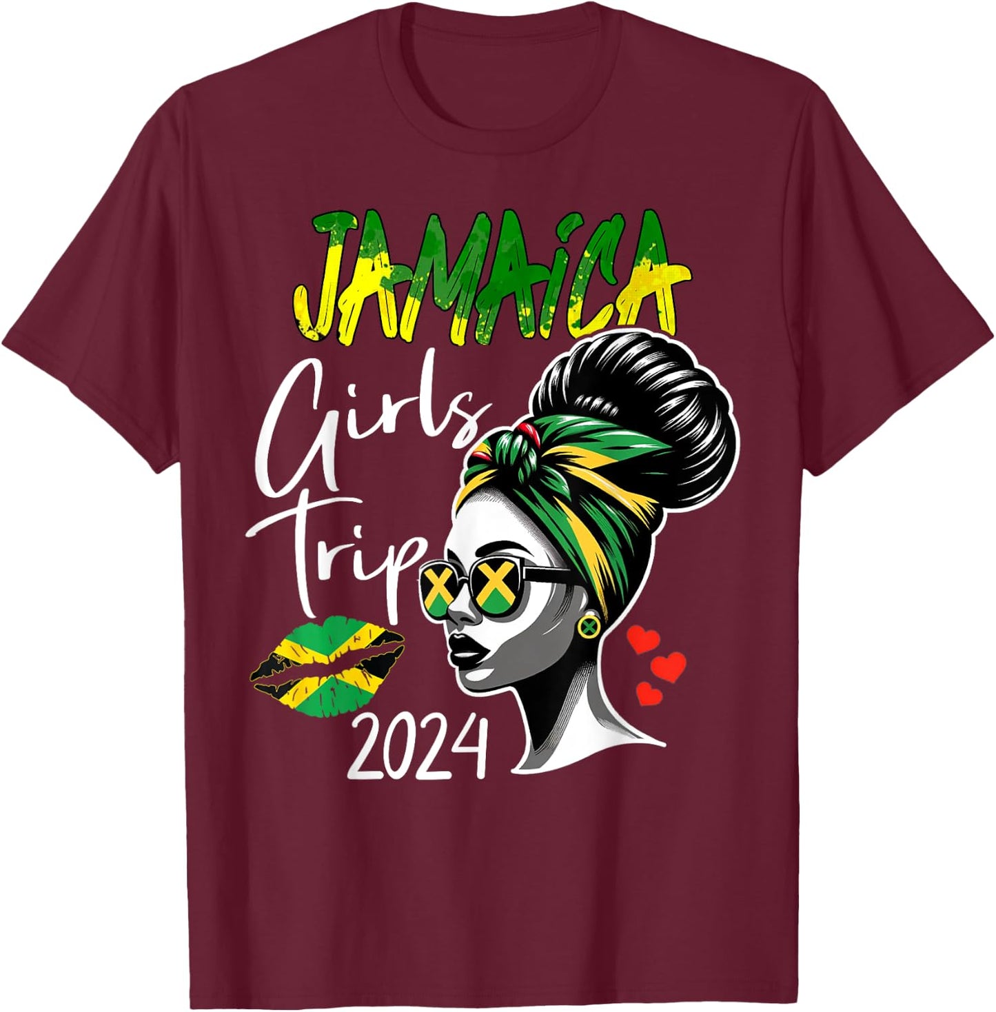 Jamaica Queen New Bachelorette Party Jamaica Girls Trip 2024 T-Shirt - T-Shirt | Maroon