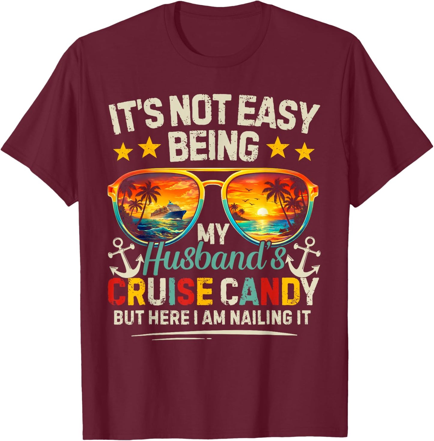 Matching Couples Cruise Husband & Wife Women Candy Cruising T-Shirt - T-Shirt | Maroon