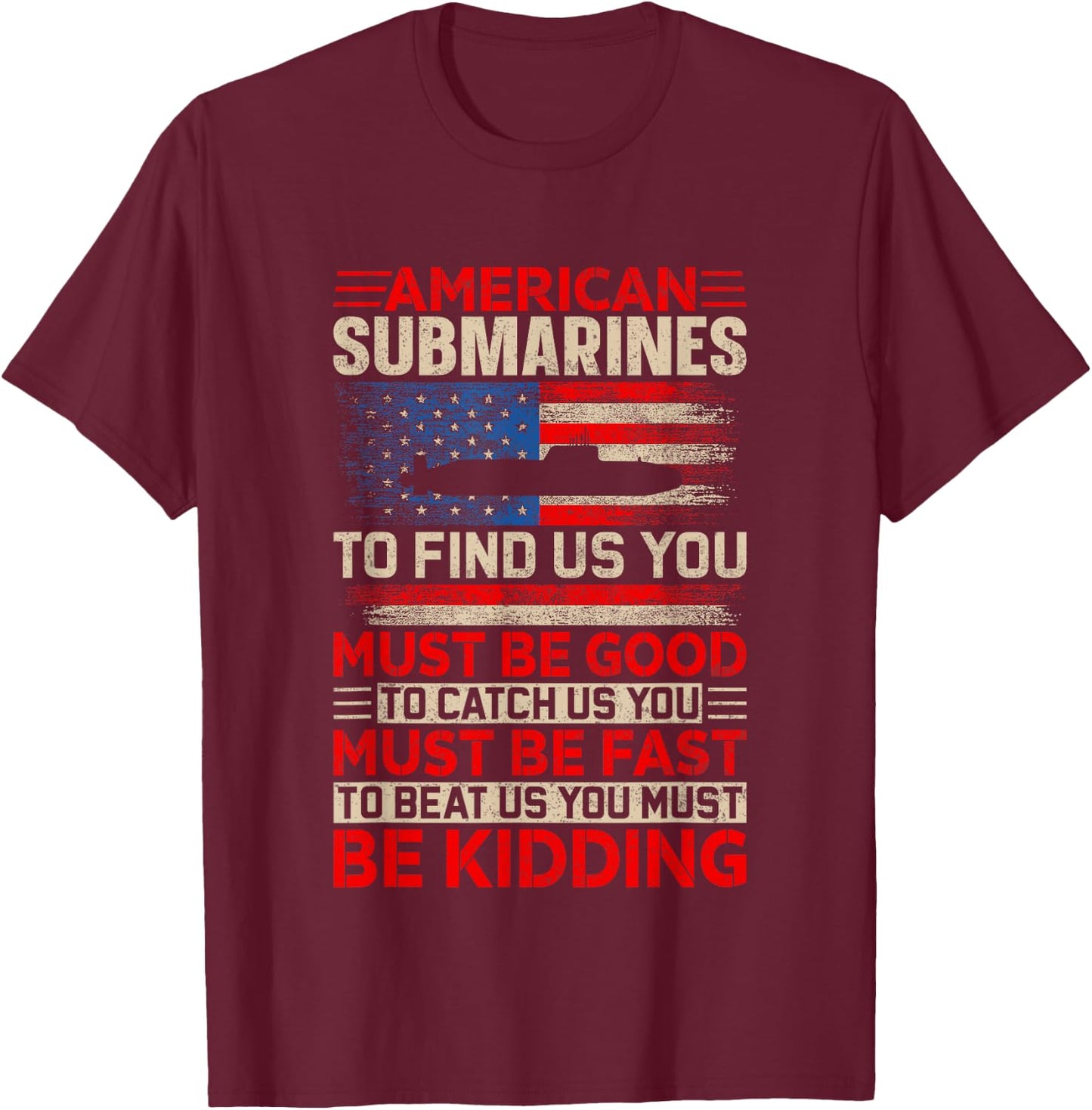 American Submarines Retro US Military Submarine Torpedo T-Shirt - T-Shirt | Maroon