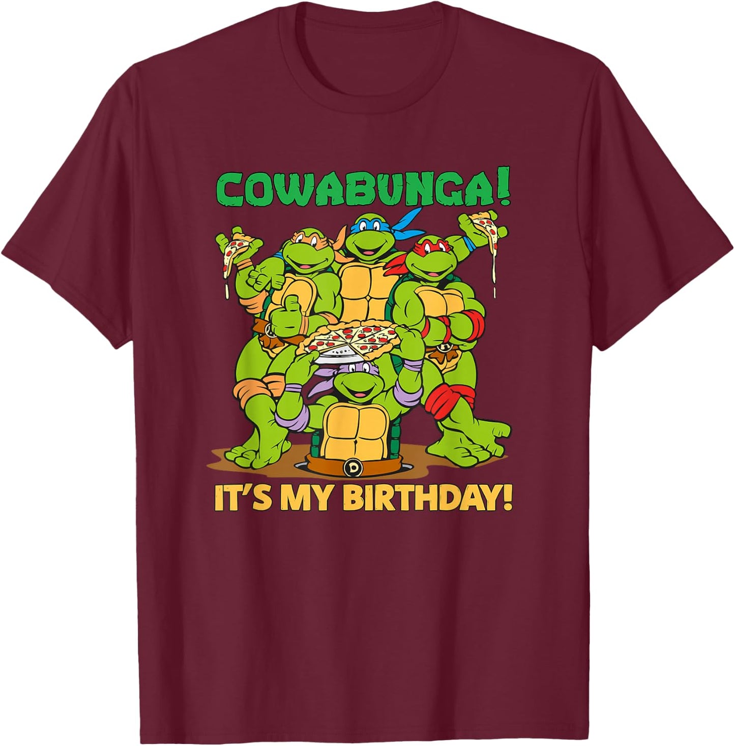 Cowabunga! It's My Birthday! T-Shirt - T-Shirt | Maroon