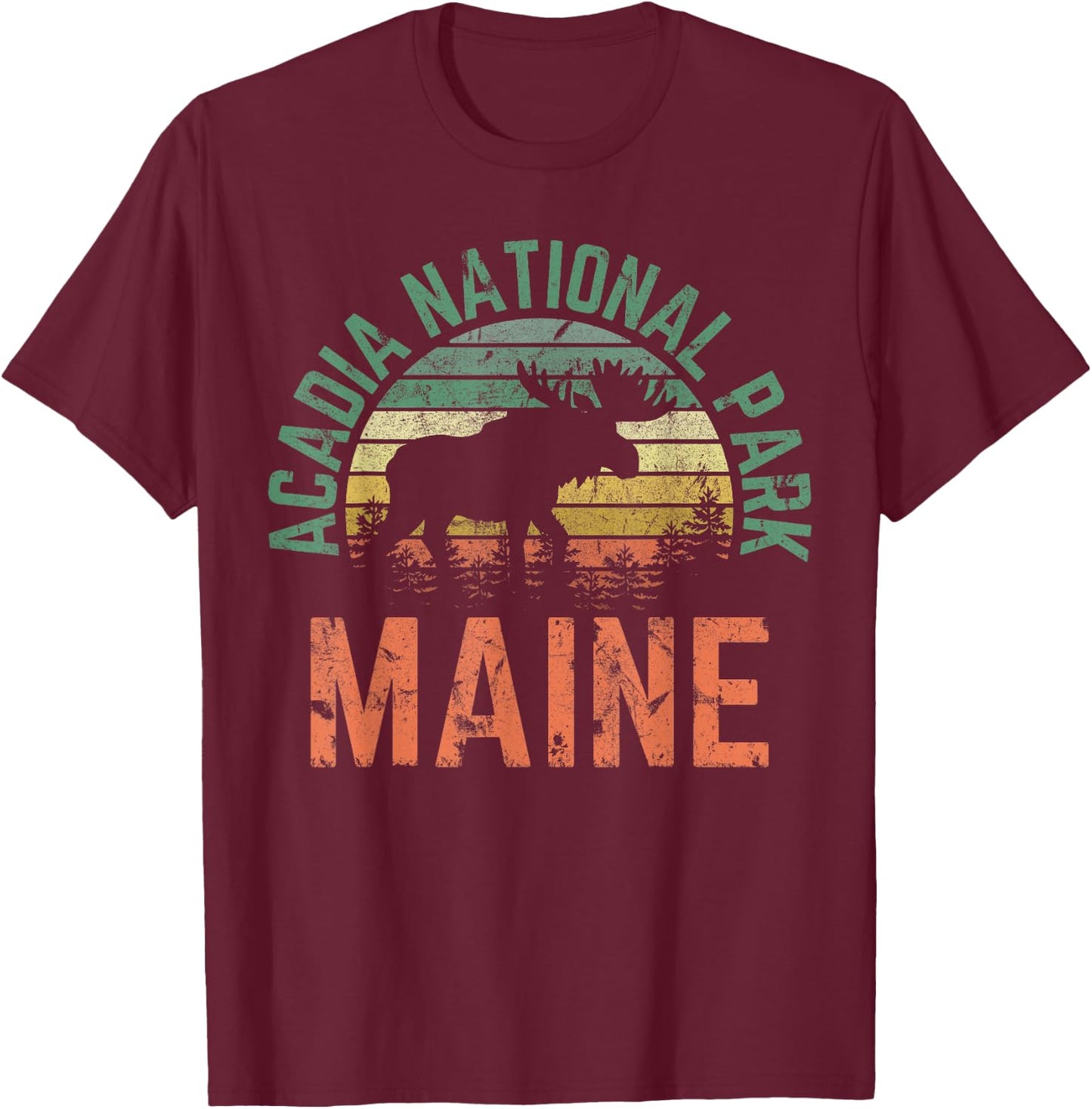 Acadia National Park T-Shirt - T-Shirt | Maroon