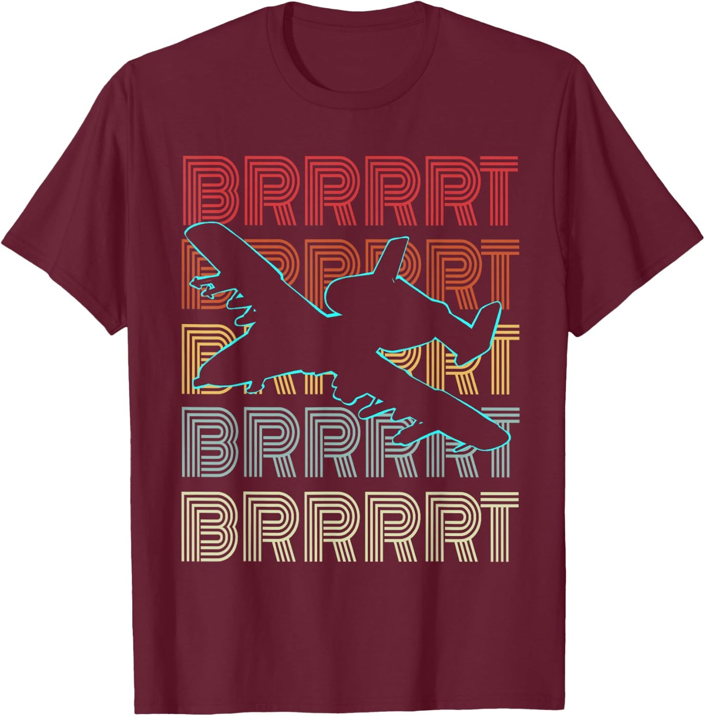 BRRRRT A-10 Warthog Shirt - Vintage Retro Style T-Shirt - T-Shirt | Maroon