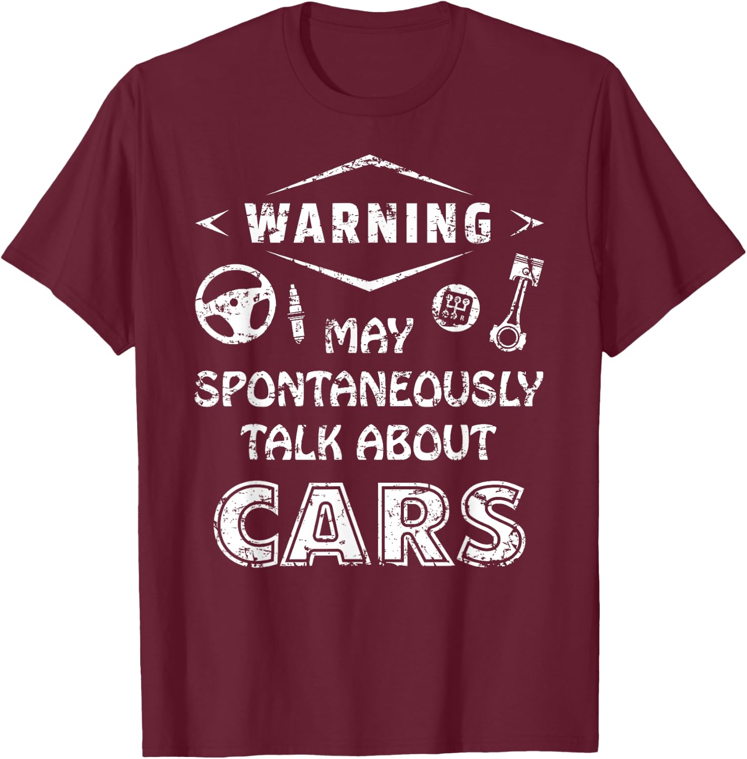 Auto Mechanic Warning May Spontaneously Talk About Cars T-Shirt - T-Shirt | Maroon