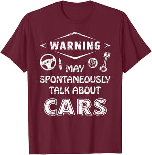 Auto Mechanic Warning May Spontaneously Talk About Cars T-Shirt - T-Shirt | Maroon