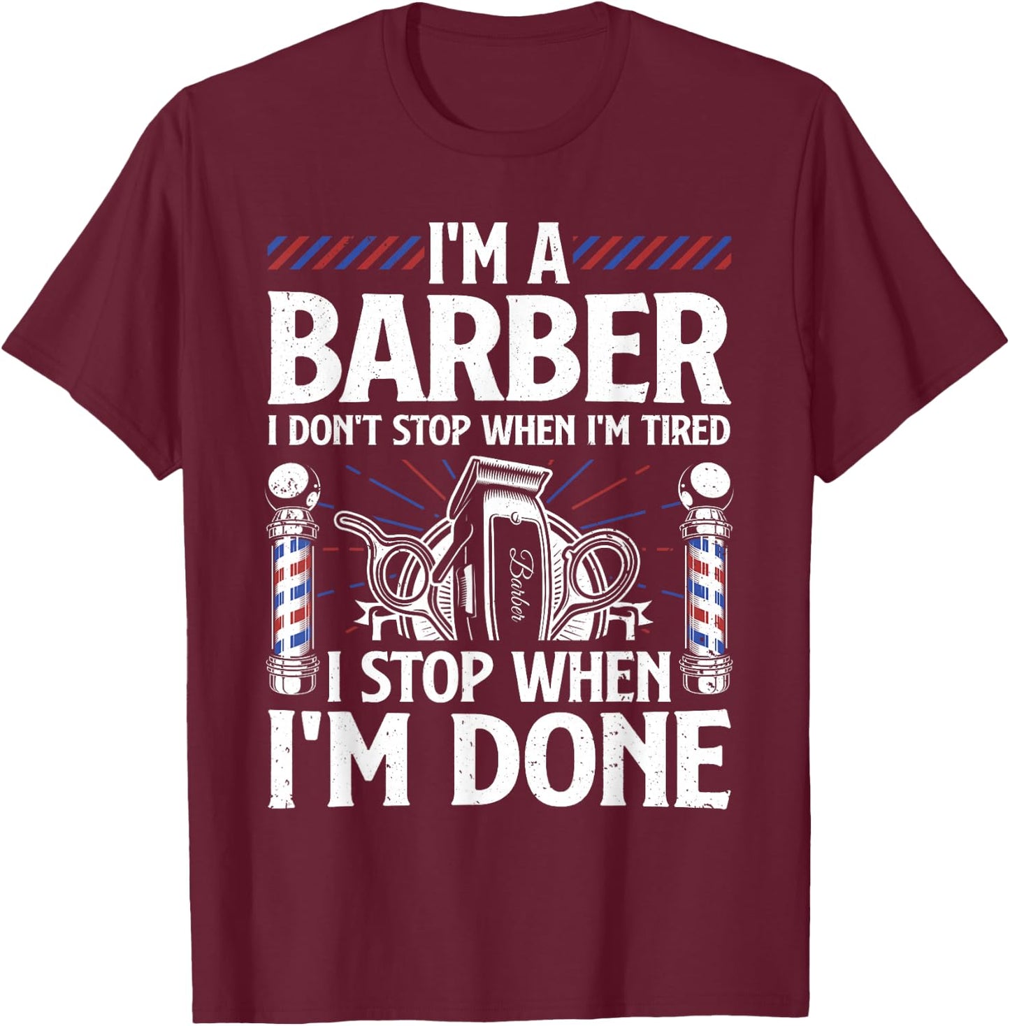 Best Barber Art Male Hairstylist Barbershop Lover T-Shirt - T-Shirt | Maroon