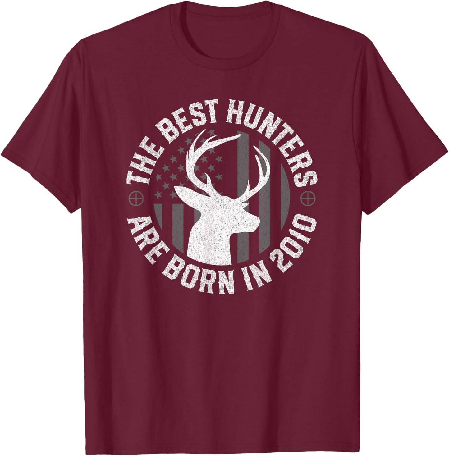 14 Year Old Deer Hunter: Hunting 2010 14th Birthday T-Shirt - T-Shirt | Maroon