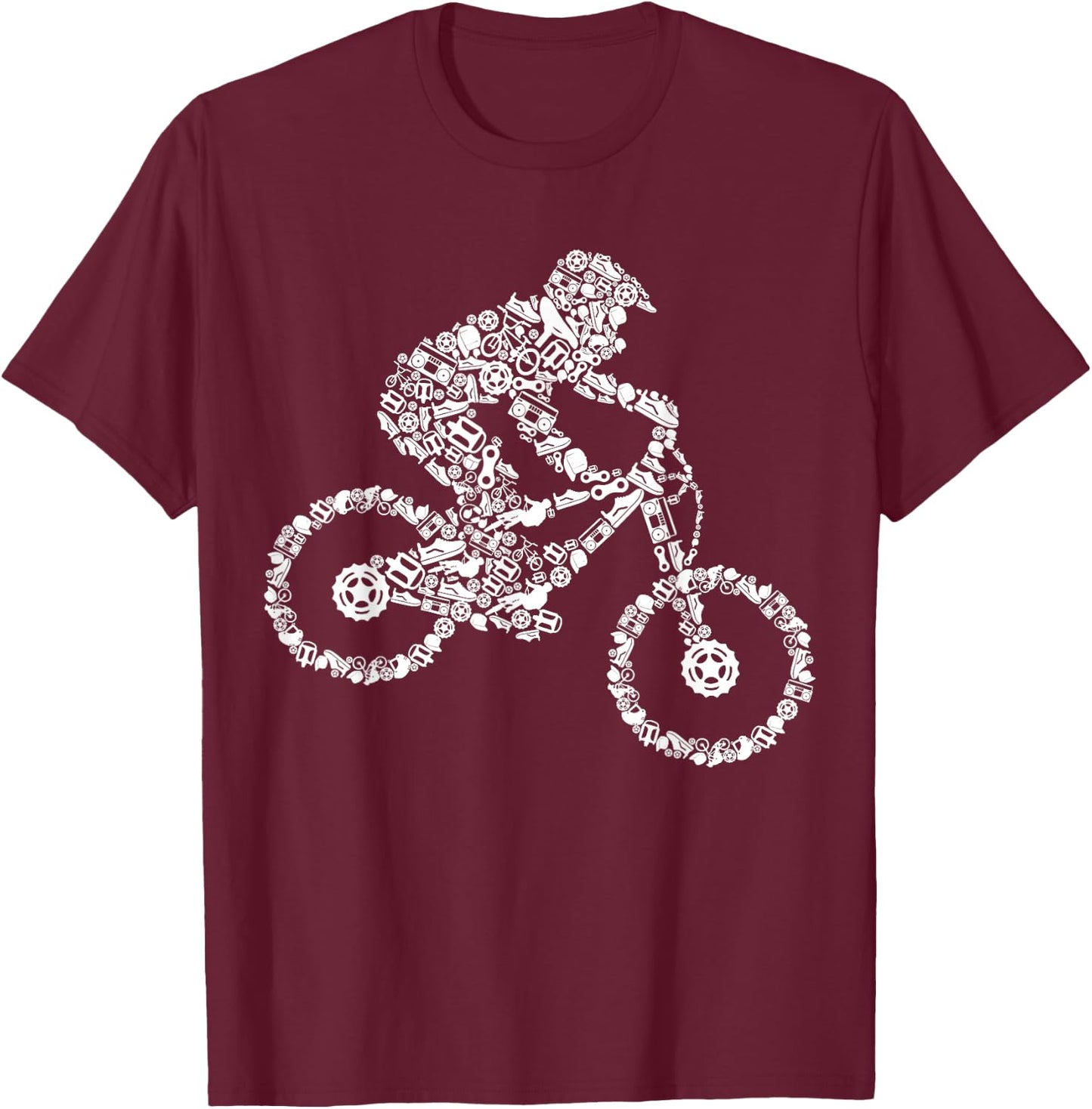 Downhill Mountain Bike Biker MTB Children Boys T-Shirt - T-Shirt | Maroon