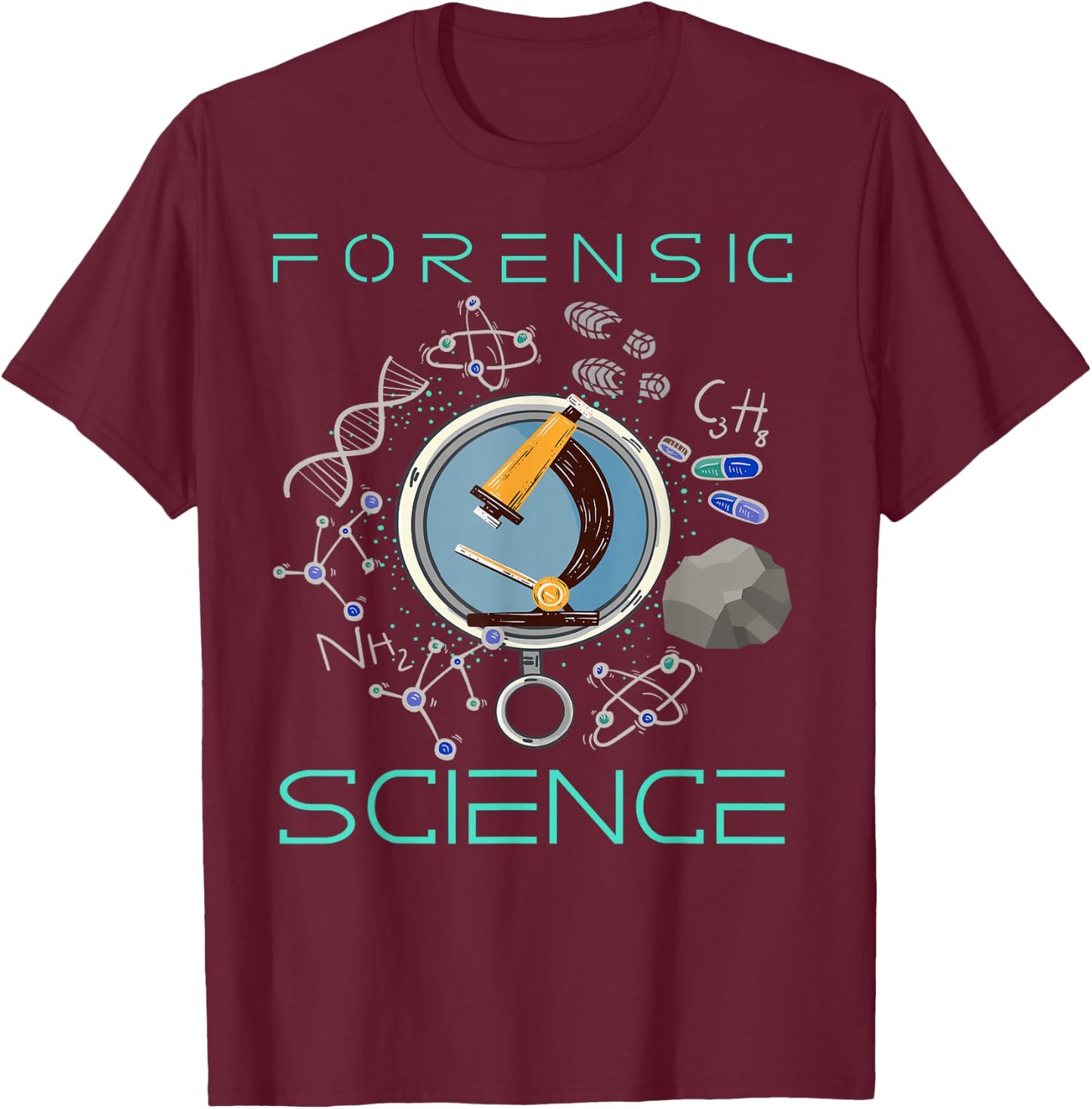 Crime Scenes Forensic Science Design for Forensic Scientists T-Shirt - T-Shirt | Maroon