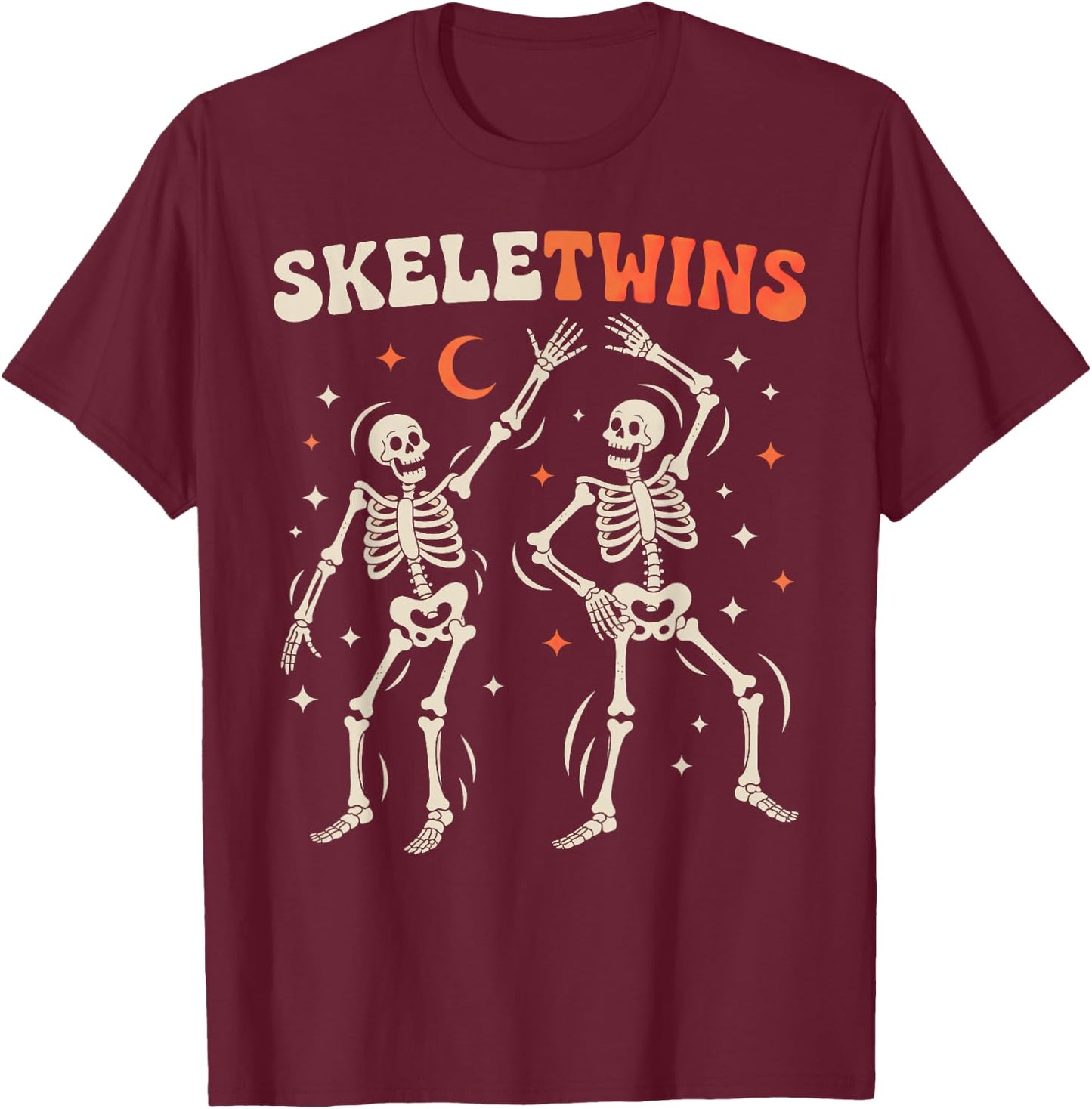 Twins Halloween Skeletwins T-Shirt - T-Shirt | Maroon