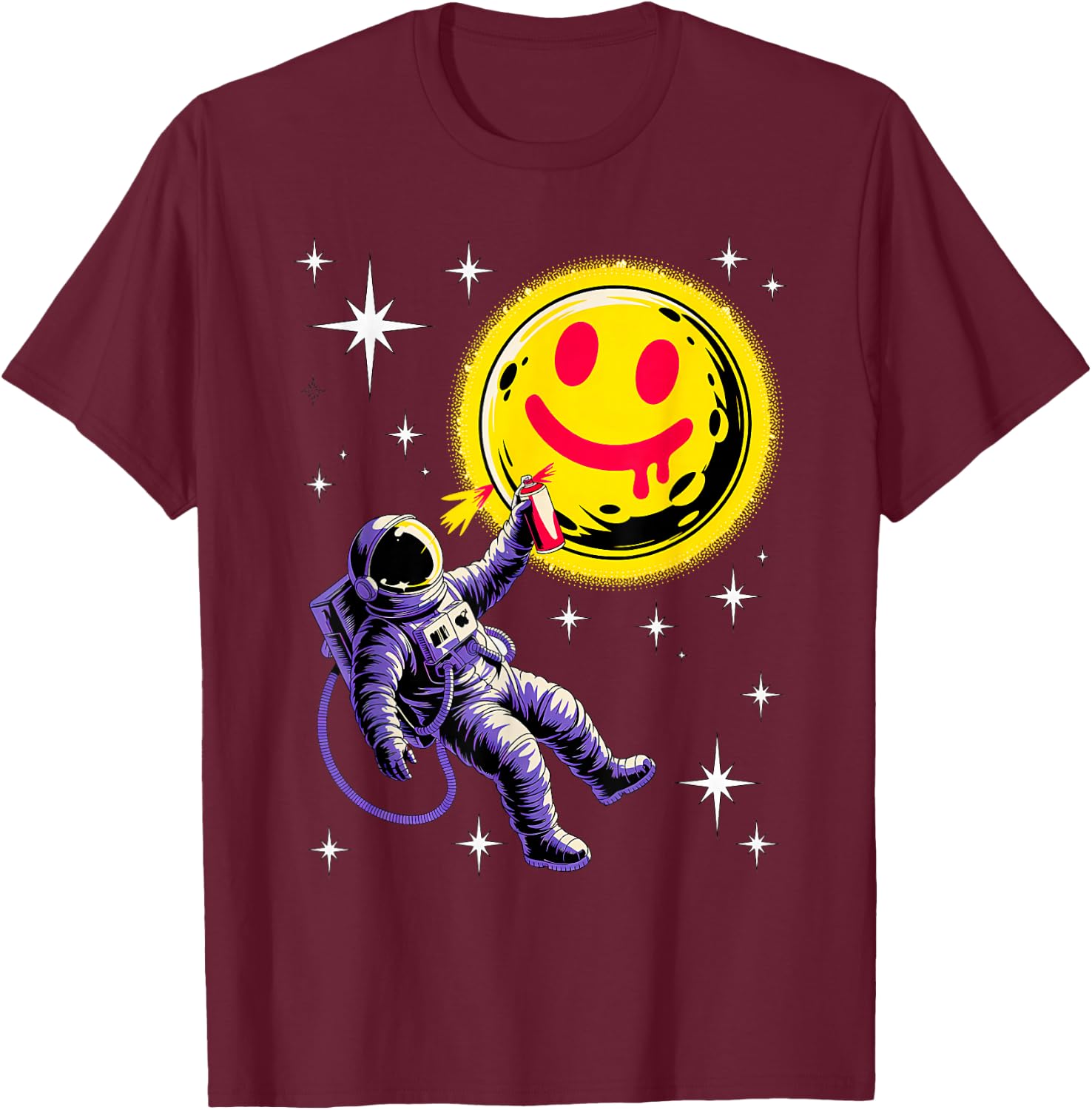 Graffiti Astronaut Spray Paint Street Art Drawing Artist T-Shirt - T-Shirt | Maroon