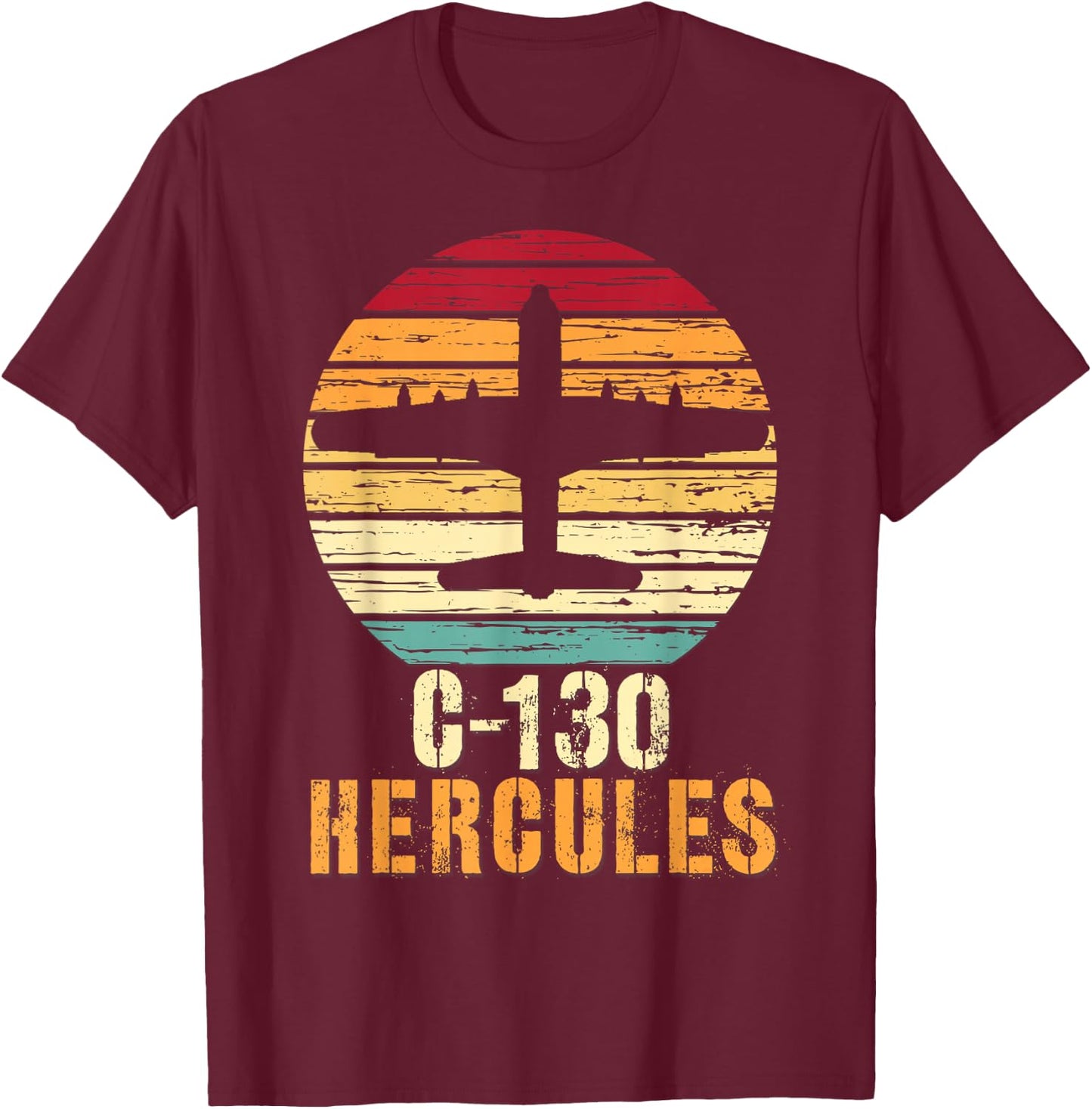Vintage Lockheed C-130 Hercules Aviation Shirt T-Shirt - T-Shirt | Maroon
