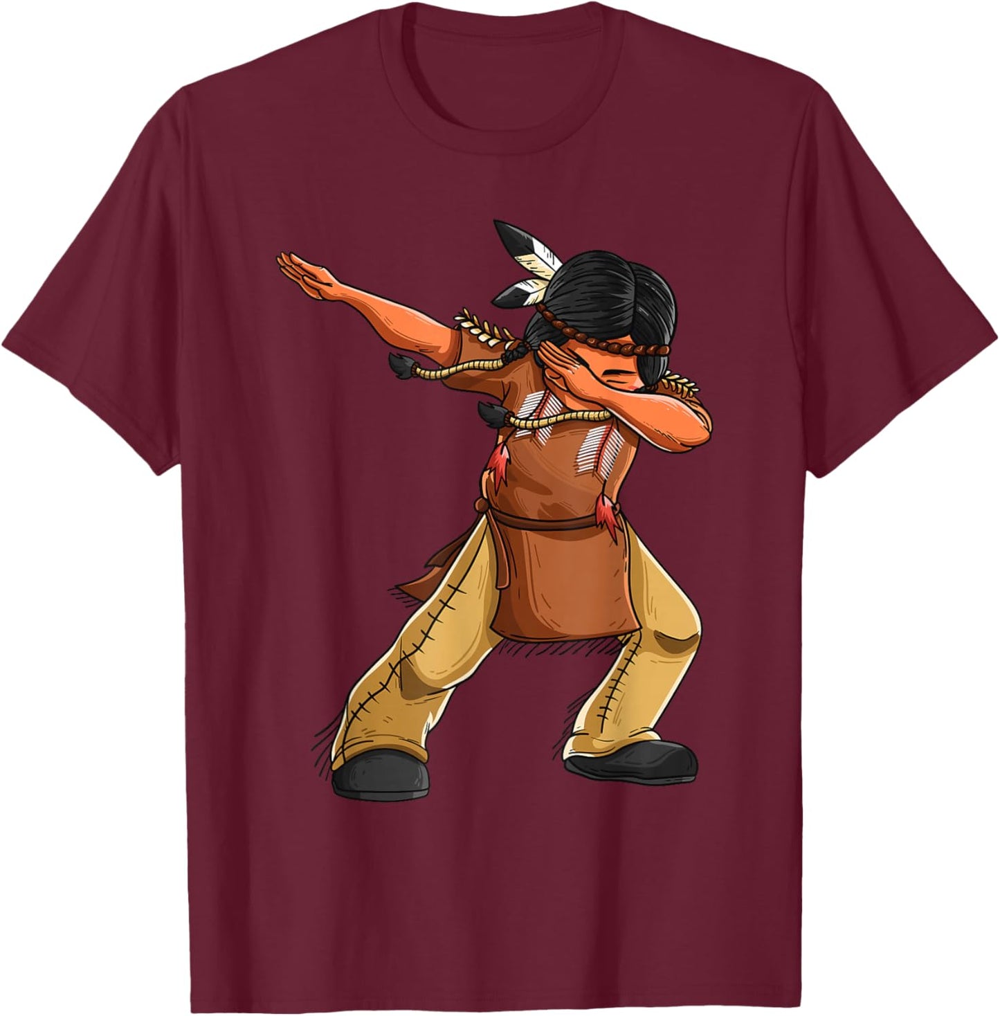Dabbing Indian Funny Cute Native American Dance Dab Gift T-Shirt - T-Shirt | Maroon