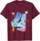 Kids 4th Birthday Party Ocean 4 Year Old Sea Fish Aquarium Boy T-Shirt - T-Shirt | Maroon
