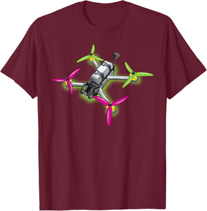 Freestyle FPV Racing Drone Pilot Acro Quadcopter Watermelon T-Shirt - T-Shirt | Maroon