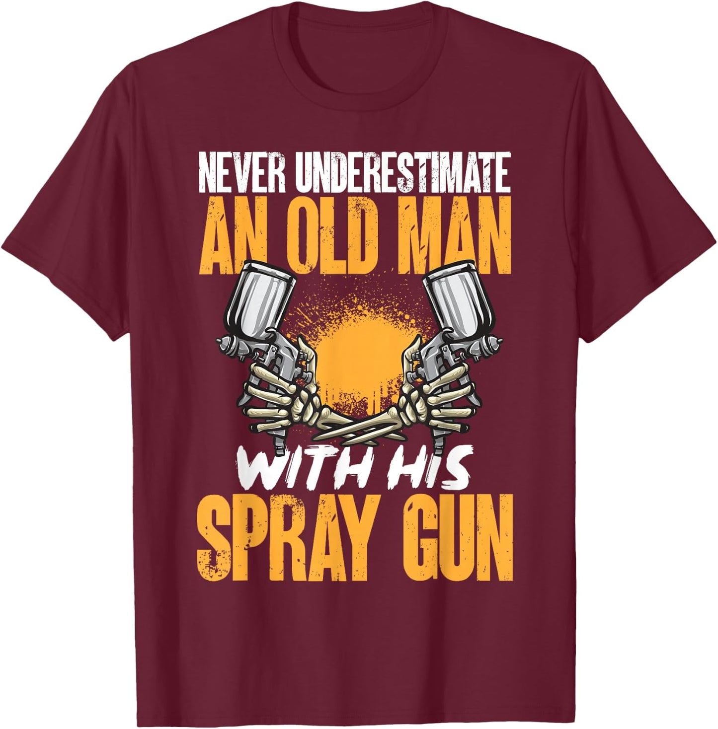 Auto Body Painter Spray Gun Automotive Car Painter T-Shirt - T-Shirt | Maroon