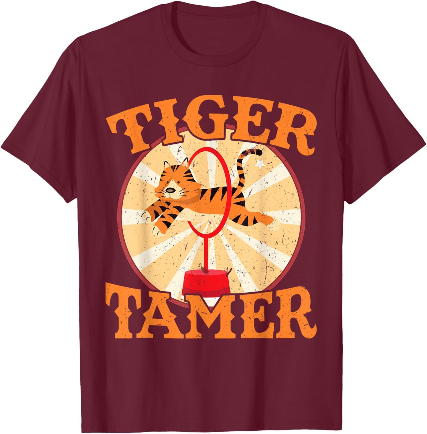 Tiger Tamer - Circus Party Ringmaster T-Shirt - T-Shirt | Maroon