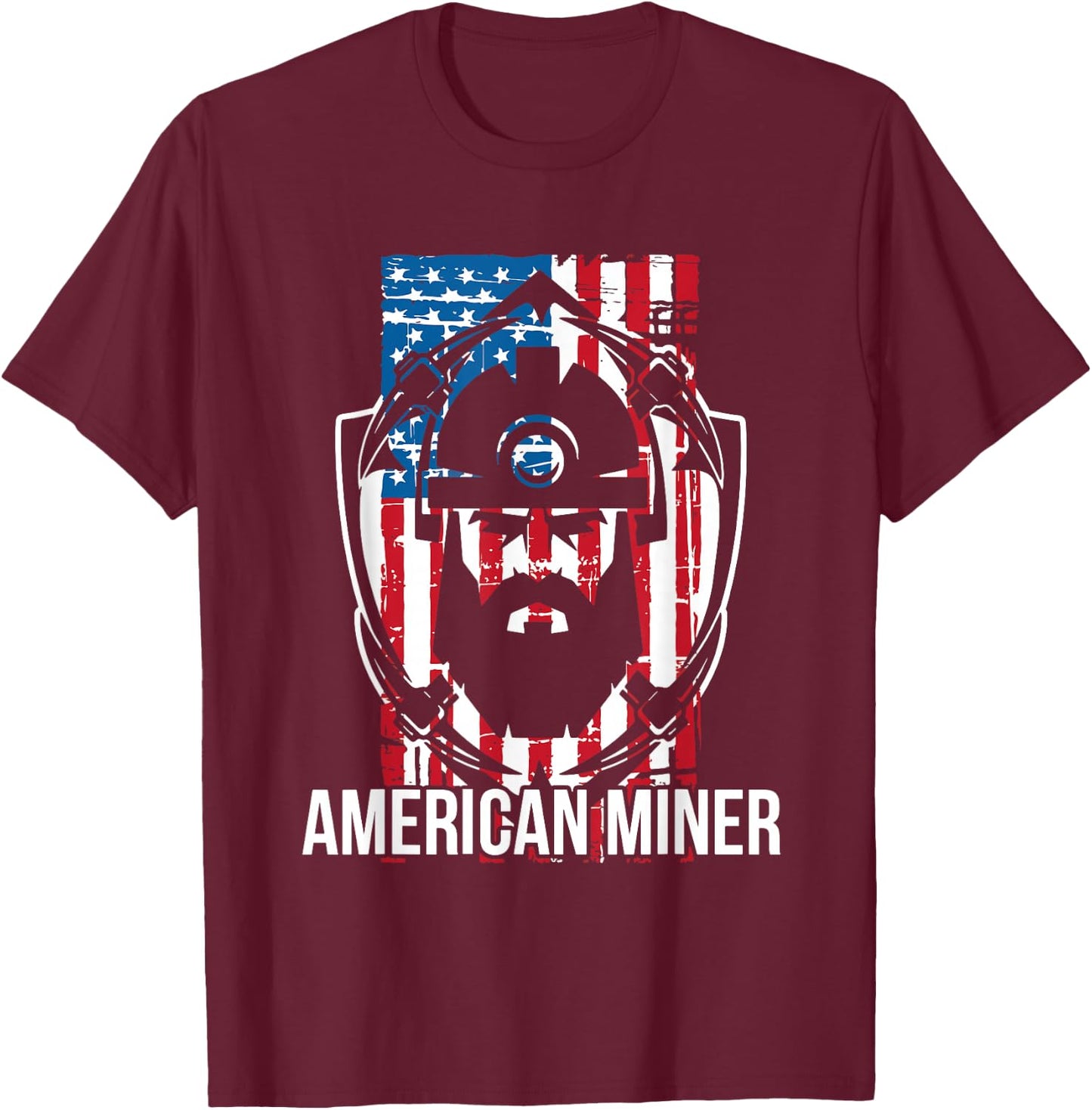 Underground Coal Miners Shirts | American Miner - Black, Small, Short Sleeve, Classic Fit, , Adult, Men, Miners, Laborers T-Shirt - T-Shirt | Maroon