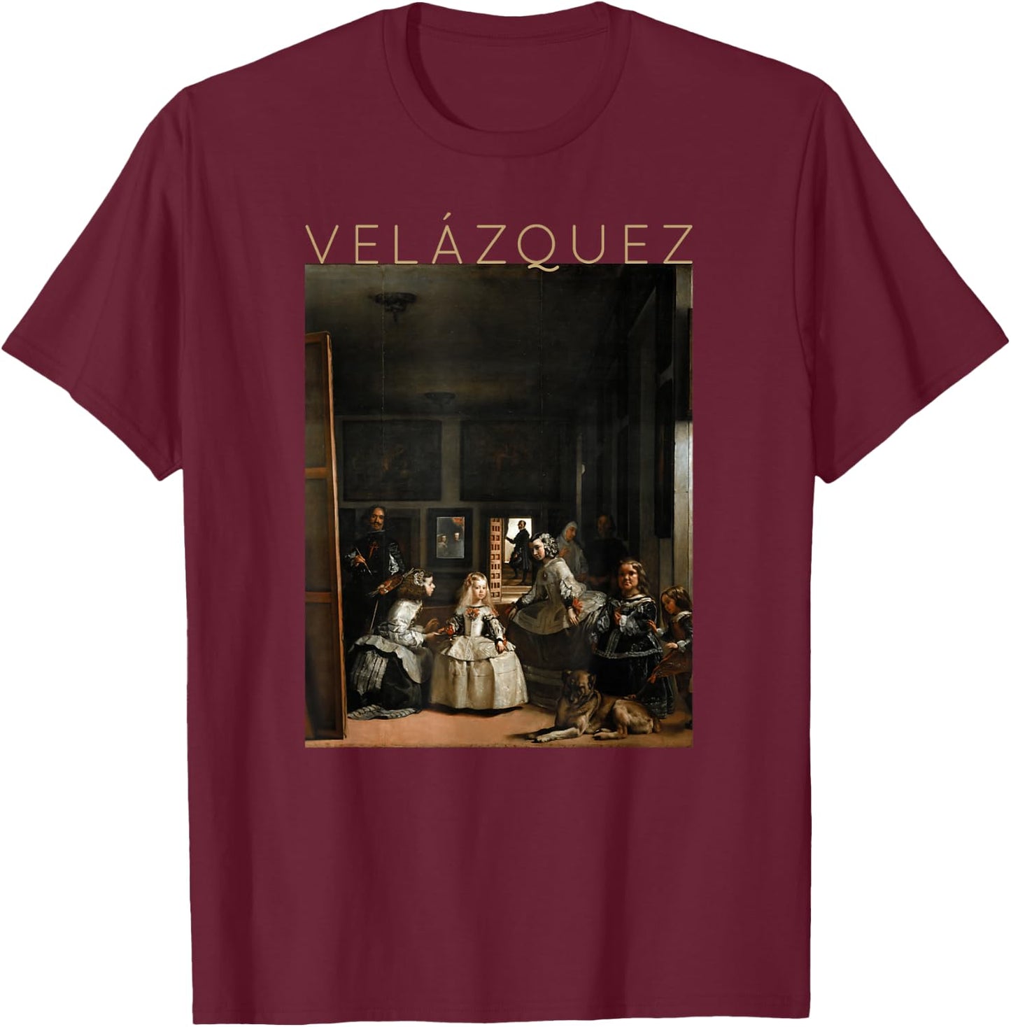 Diego Velázquez - Las Meninas - Art T-Shirt - T-Shirt | Maroon