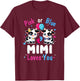 Pink Or Blue Mimi Loves You Cow Baby Gender Reveal T-Shirt - T-Shirt | Maroon