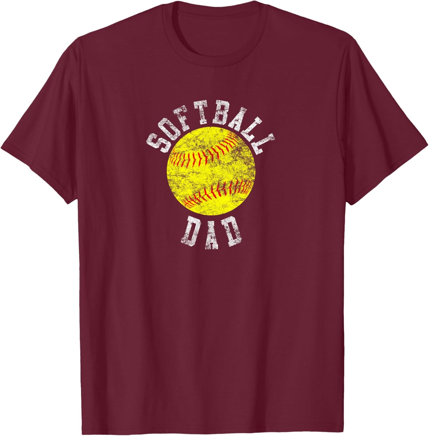 Vintage Softball Dad T-Shirt - T-Shirt | Maroon