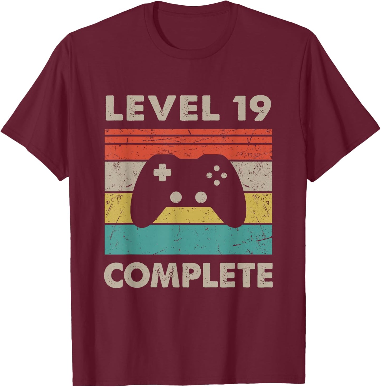 Level 19 Complete - 19th Wedding Anniversary & Her T-Shirt - T-Shirt | Maroon