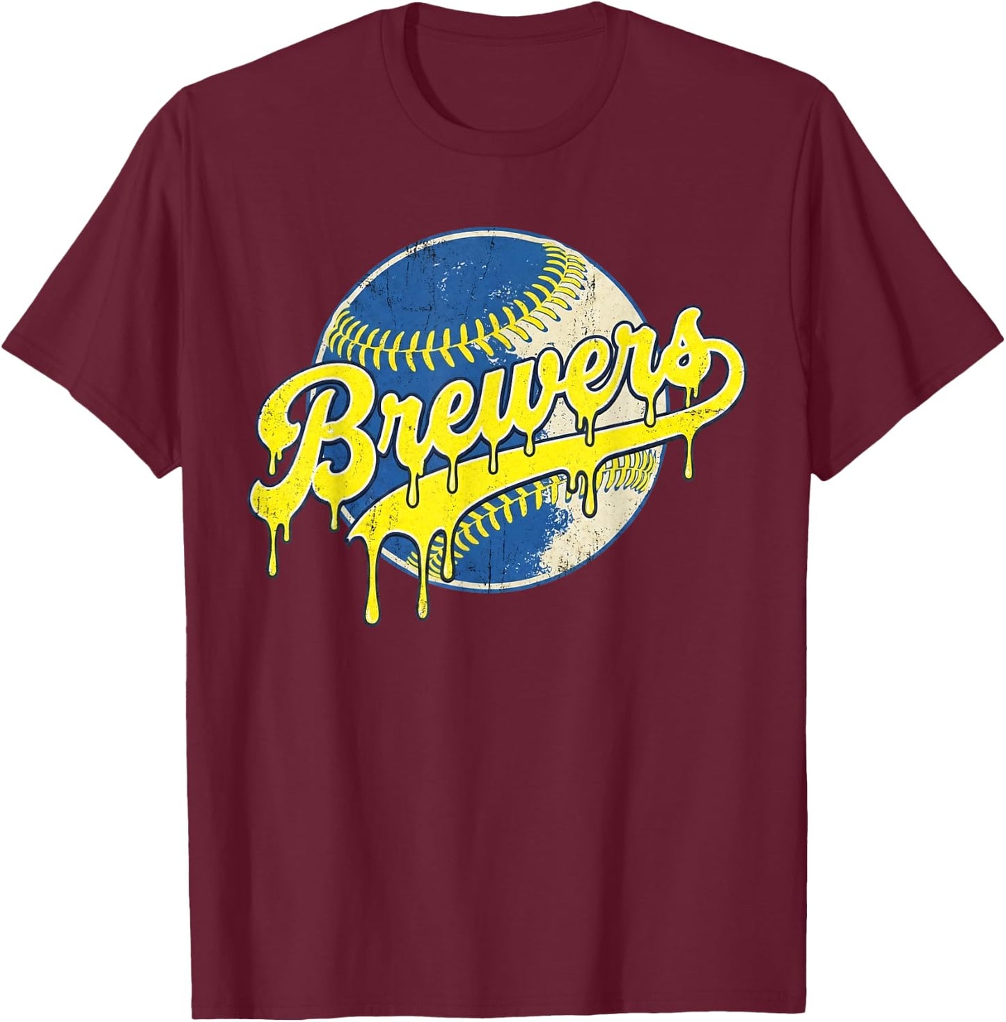Retro Brewers Drip Vintage Gift Women Boys Girls T-Shirt - T-Shirt | Maroon