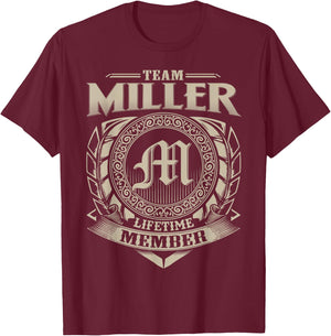 Team MILLER Lifetime Member Vintage MILLER Family T-Shirt - T-Shirt | Maroon