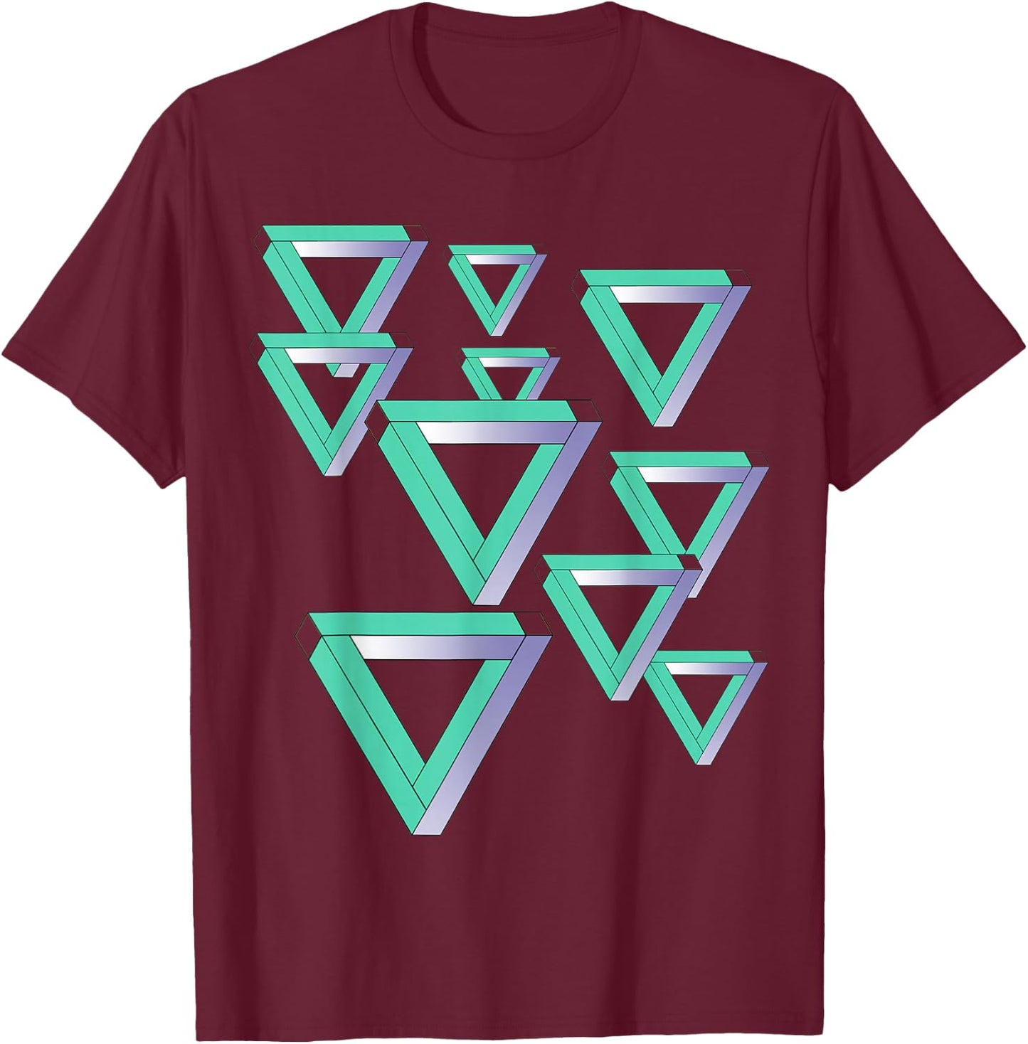 Funny Sheldon Nerdy Penrose Triangles Optical Illusion Geek T-Shirt - T-Shirt | Maroon