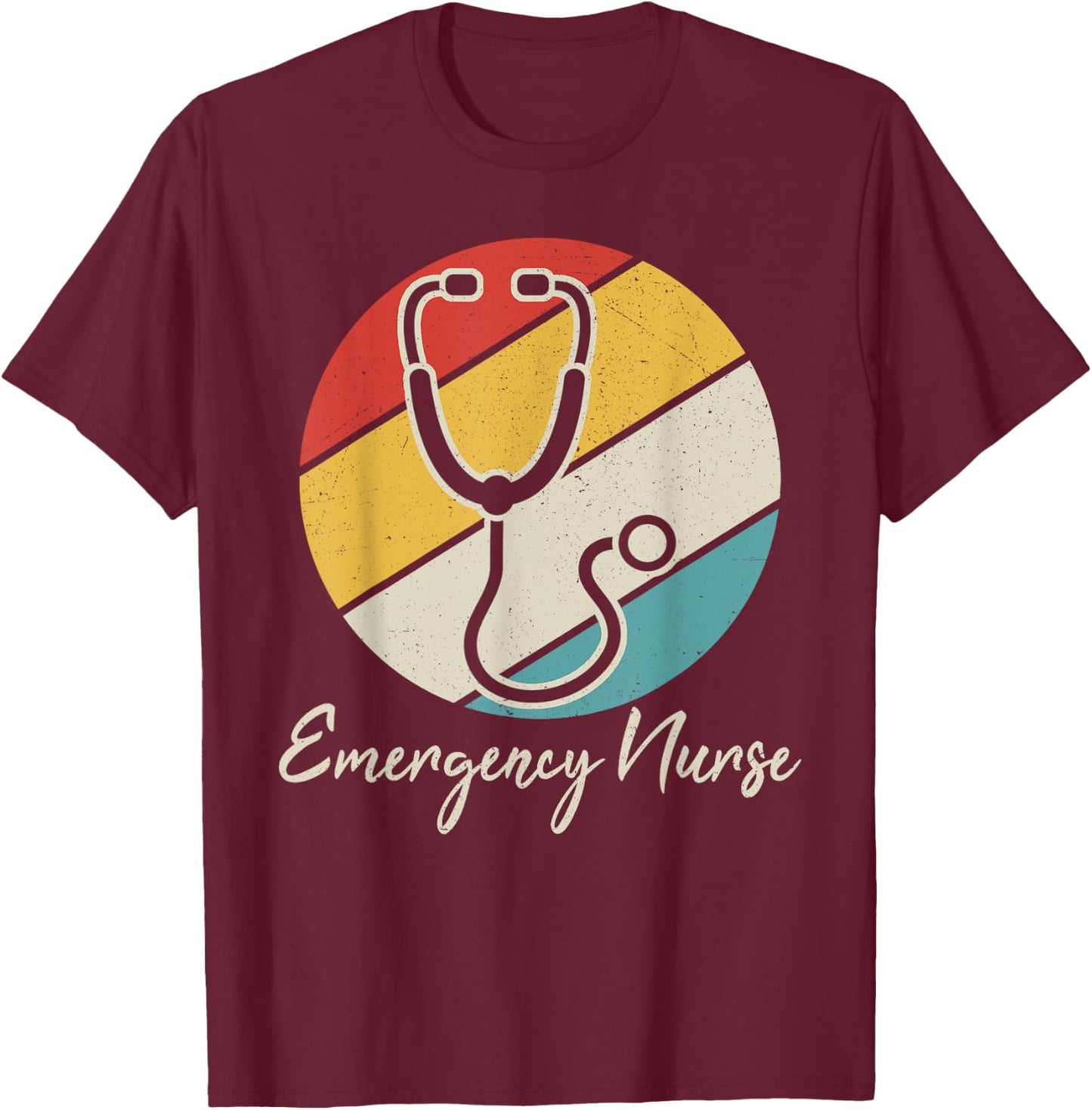 Retro Emergency Room Nurse Er Nursing Graduation T-Shirt - T-Shirt | Maroon