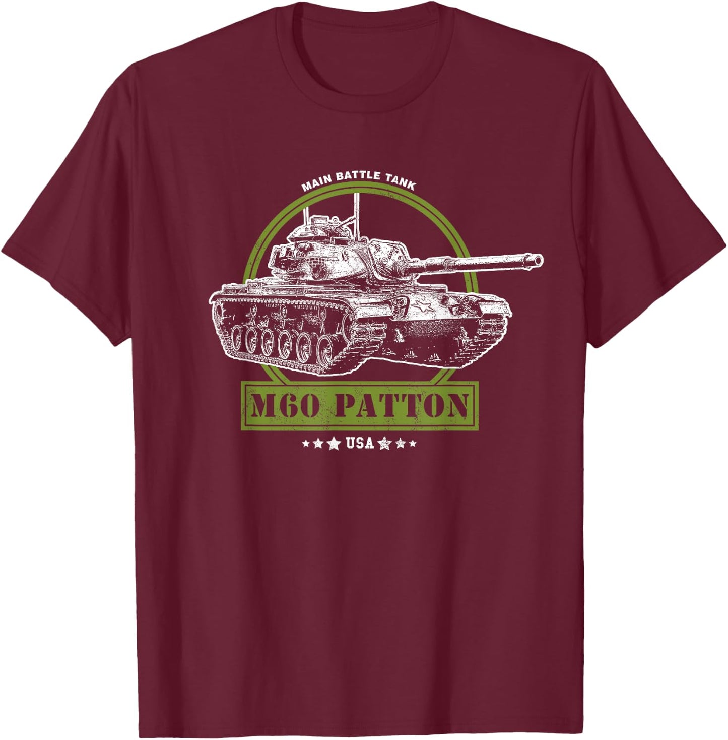 M60 Patton Main Battle Tank T-Shirt - T-Shirt | Maroon
